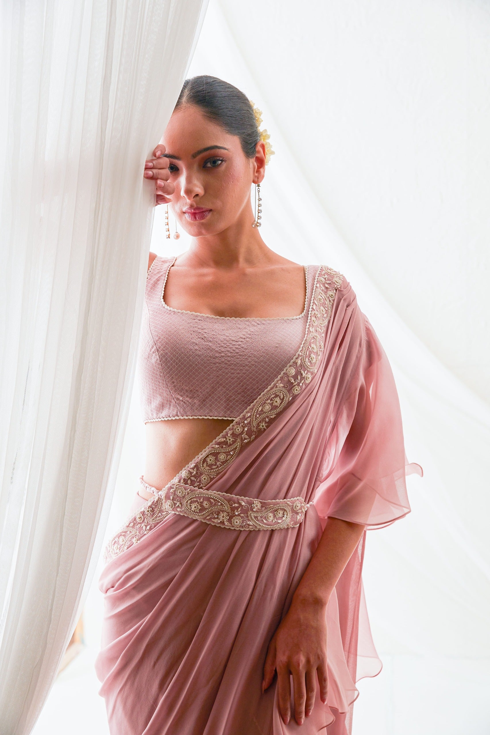 Reshami Raat  pre drape saree