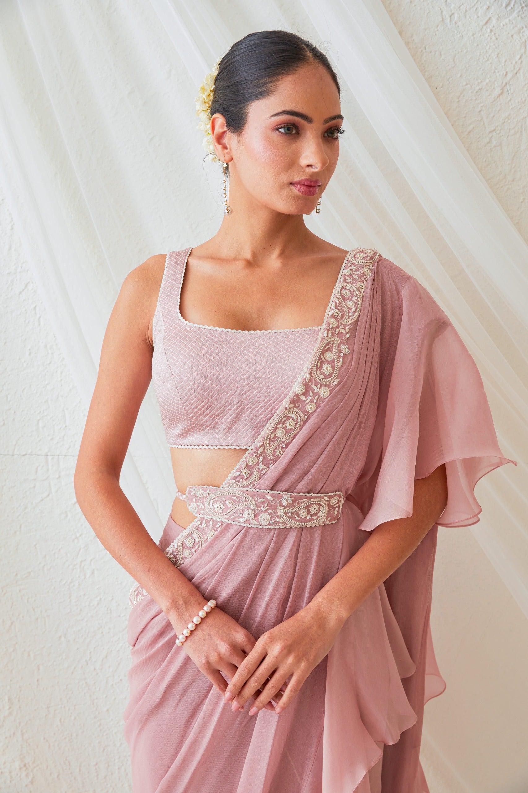 Reshami Raat  pre drape saree