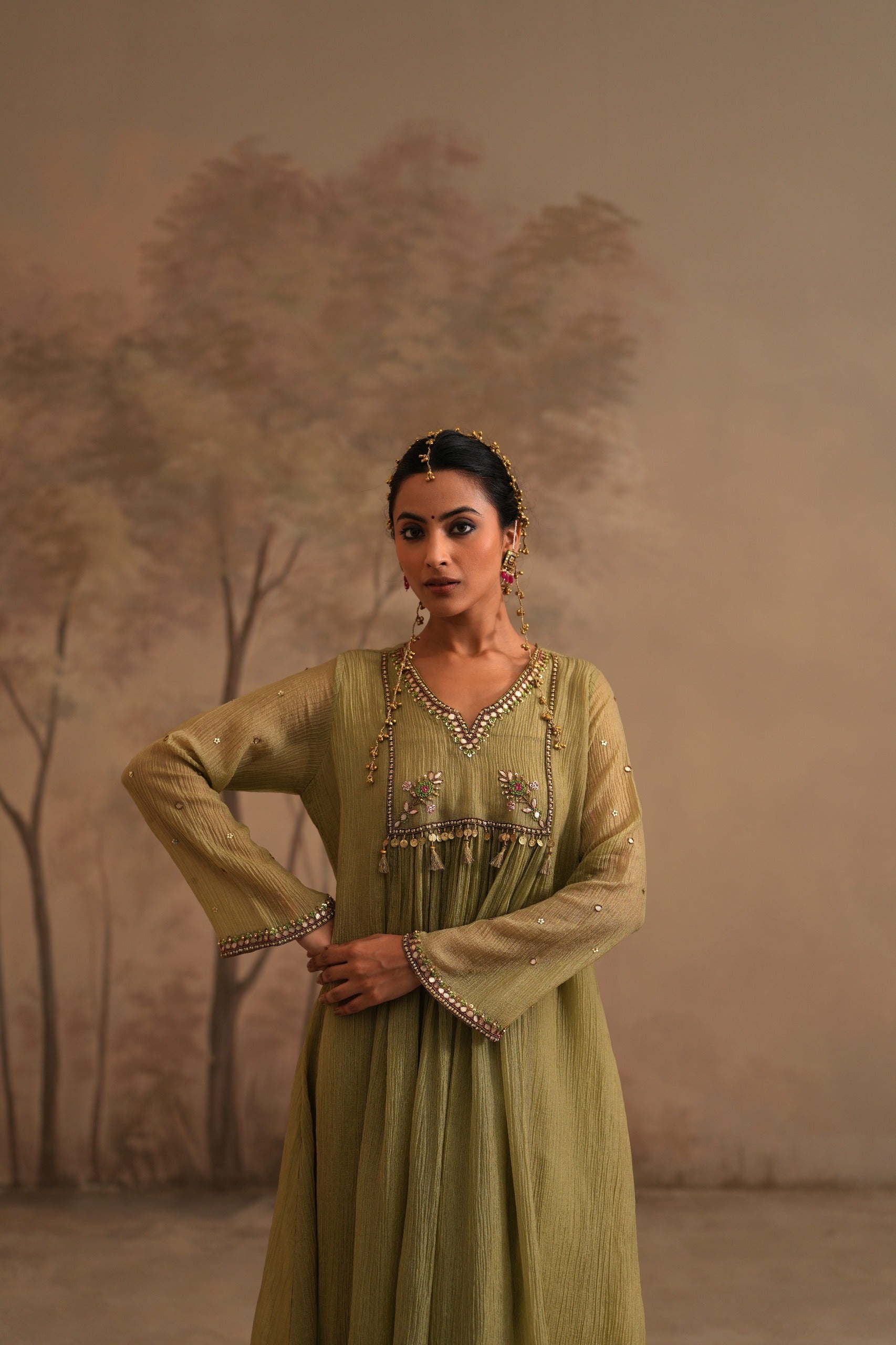 Olive Green Heer Eshani Center Gather