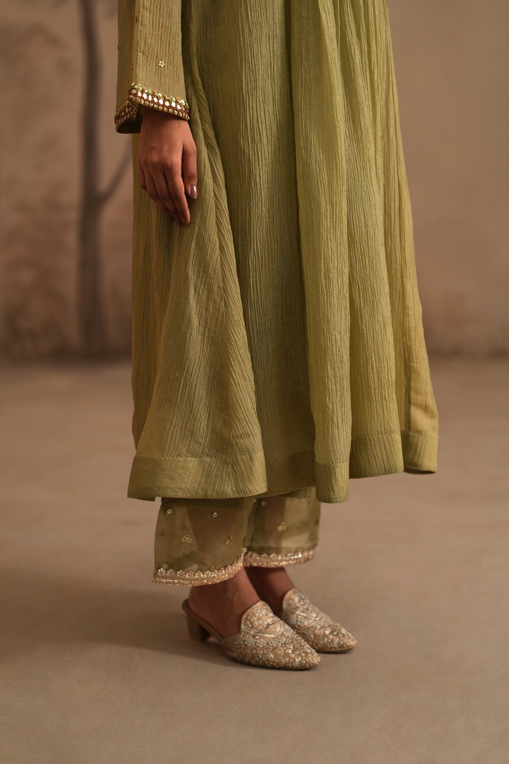 Olive Green Heer Eshani Center Gather