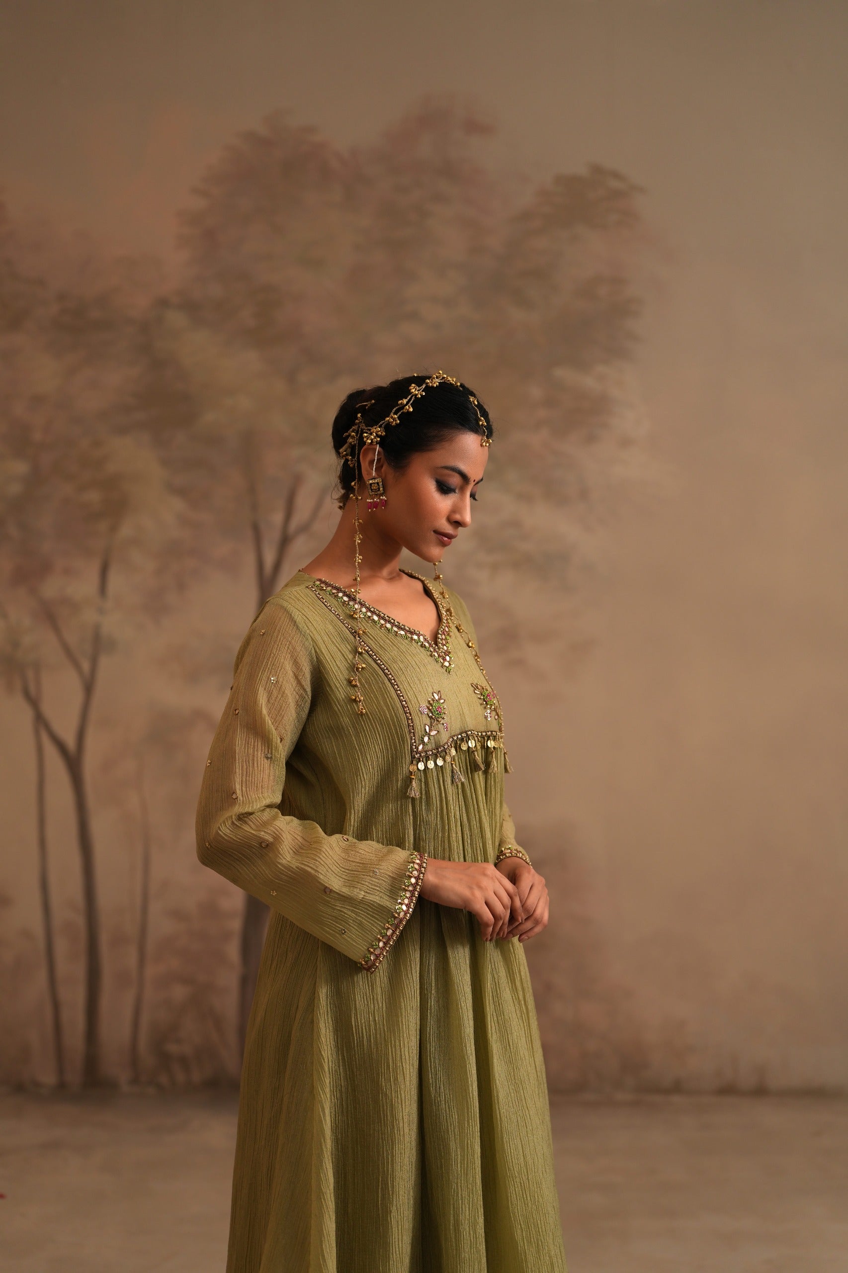 Olive Green Heer Eshani Center Gather