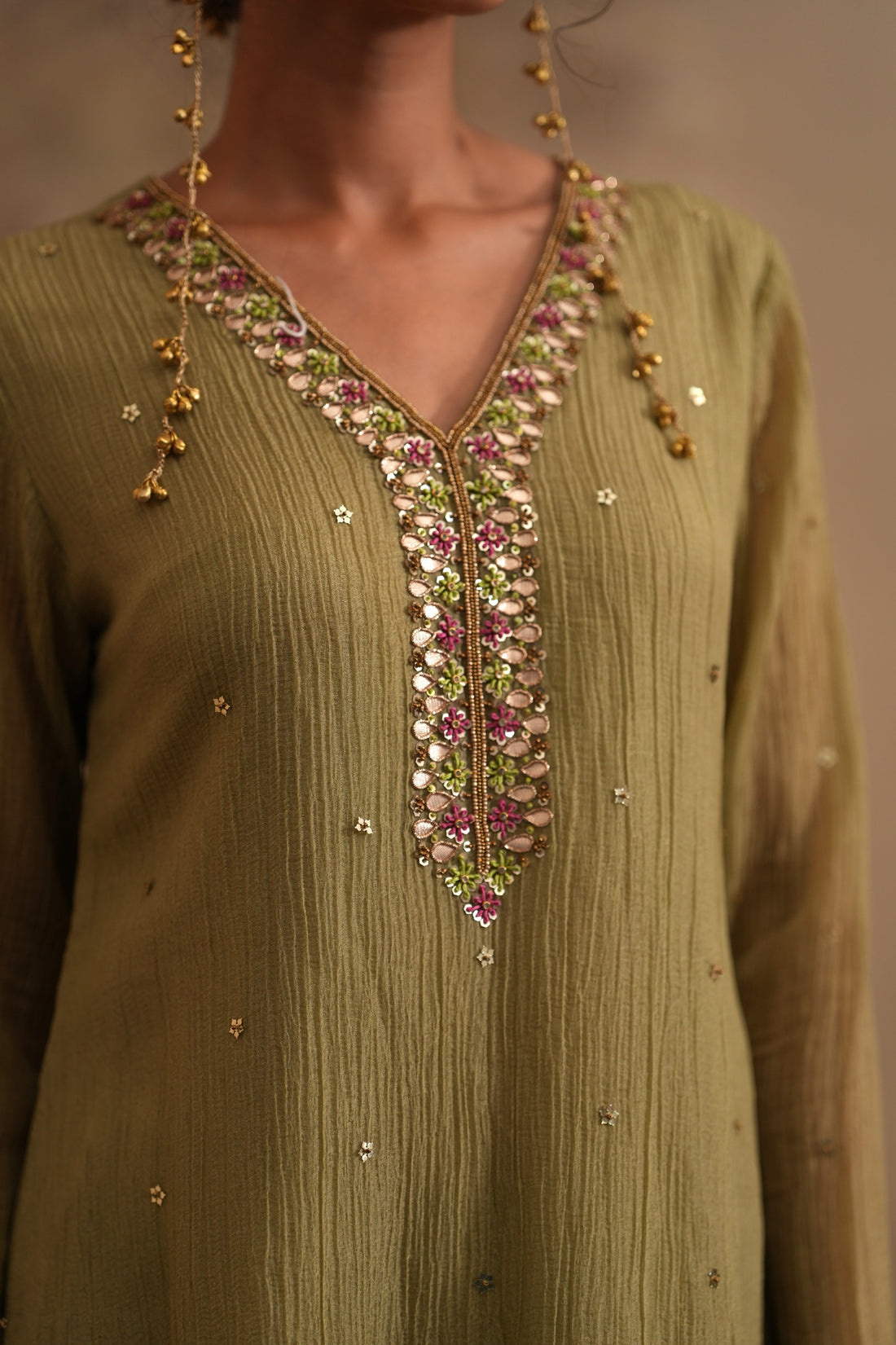 Olive Green Heer Bhumi Straight Kurta