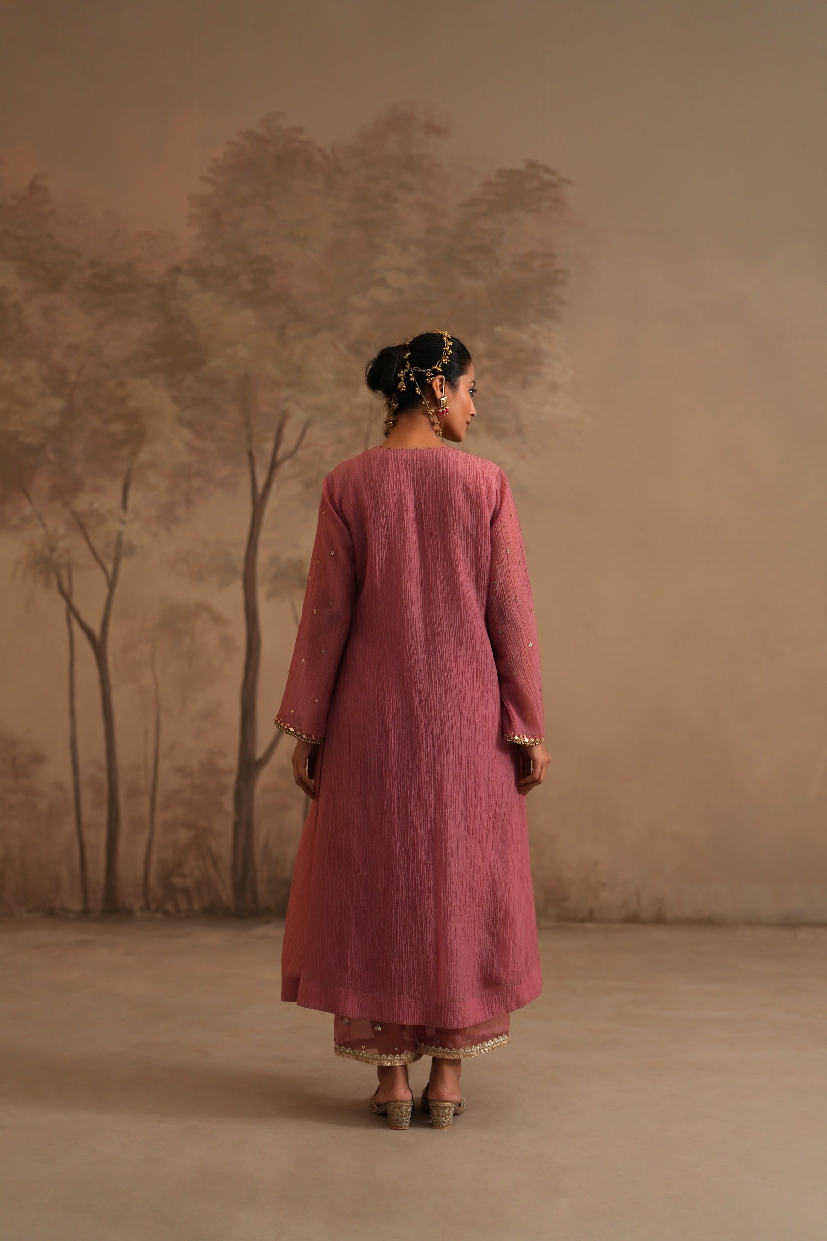 Rosebud Pink Heer Zahra Box Pleated