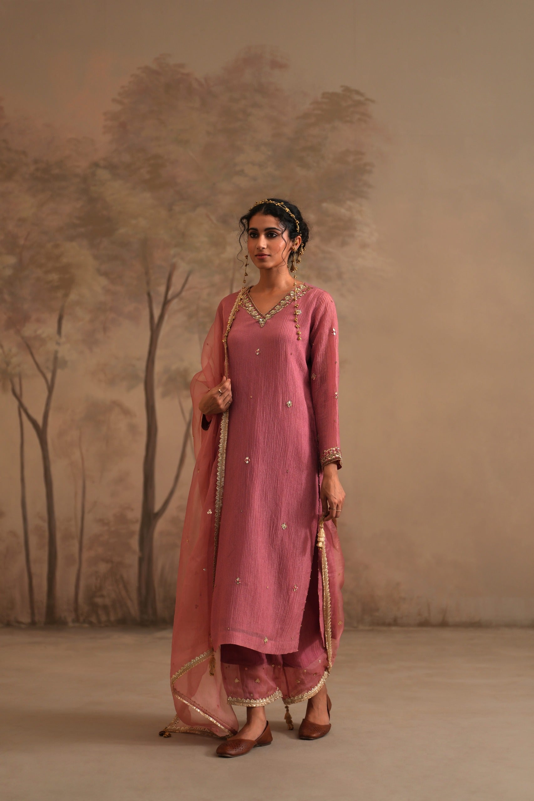 Rosebud Pink Heer Sara Straight Kurta Set
