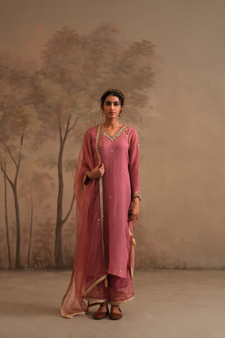 Rosebud Pink Heer Sara Straight Kurta Set