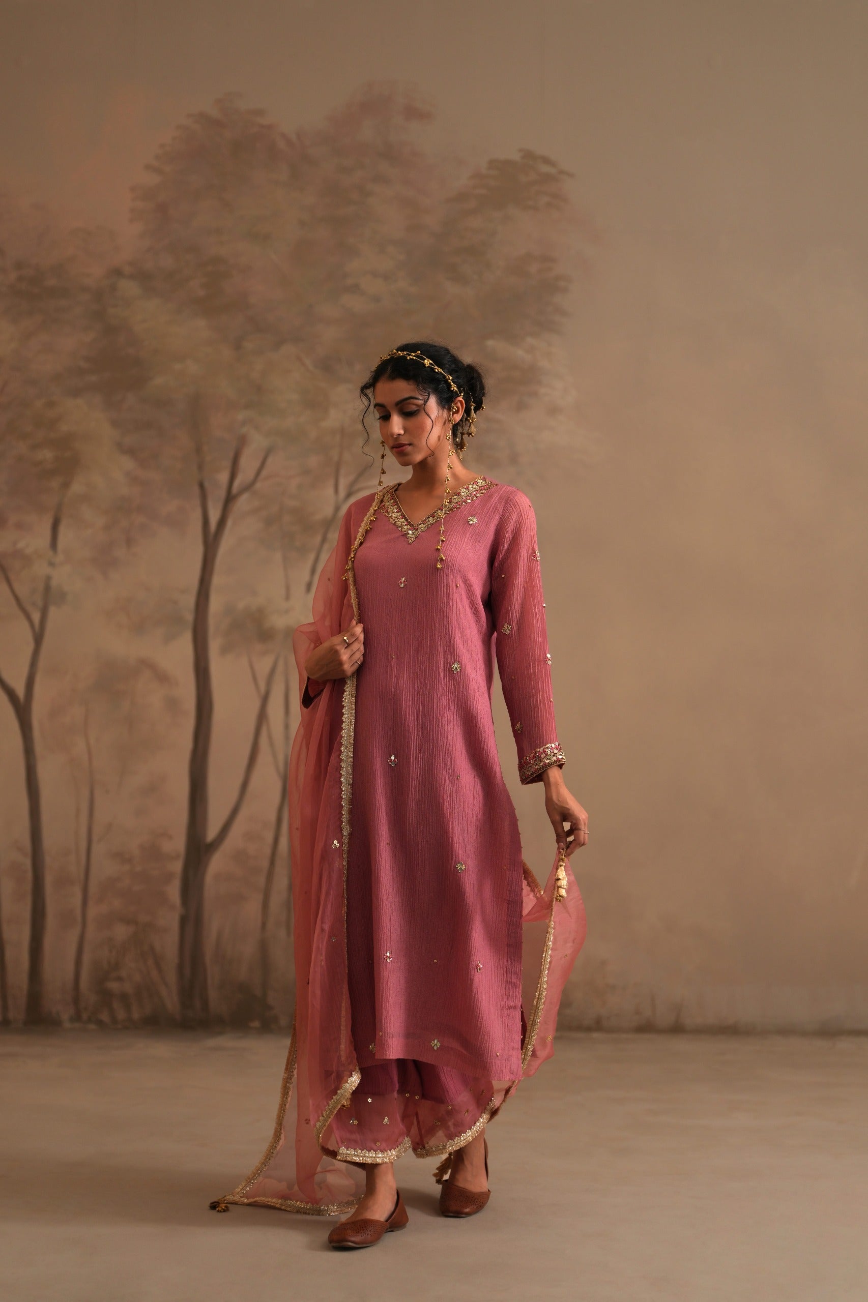 Rosebud Pink Heer Sara Straight Kurta Set