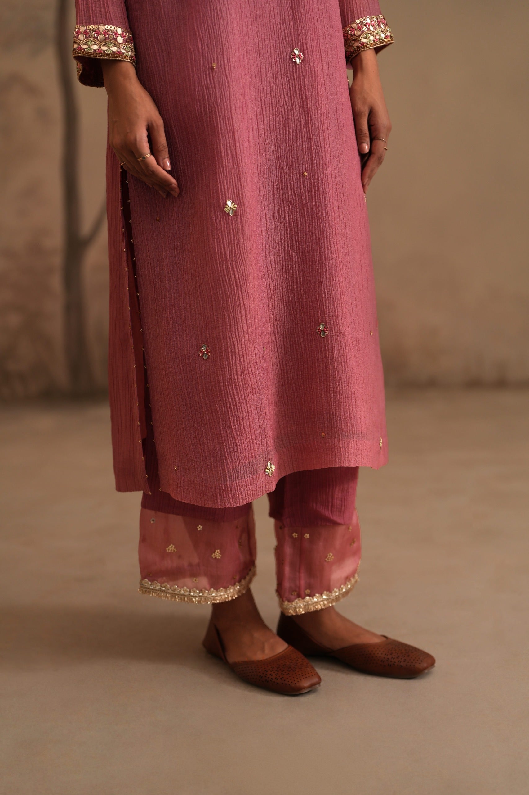 Rosebud Pink Heer Sara Straight Kurta Set